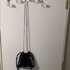 Black leather hand bag